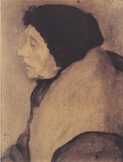 Vieille femme avec coiffe de profil vers la gauche - Paula Modersohn Becker